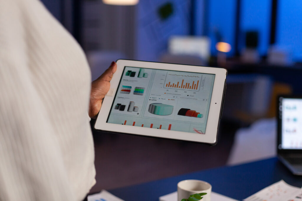 closeup-african-american-entrepreneur-analyzing-company-profit